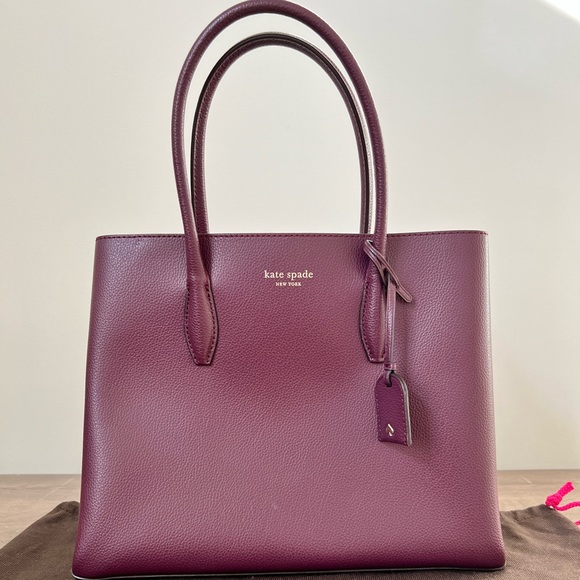 Burgundy Kate Spade Medium Tote with Crossbody Strap - Picture 2 of 6